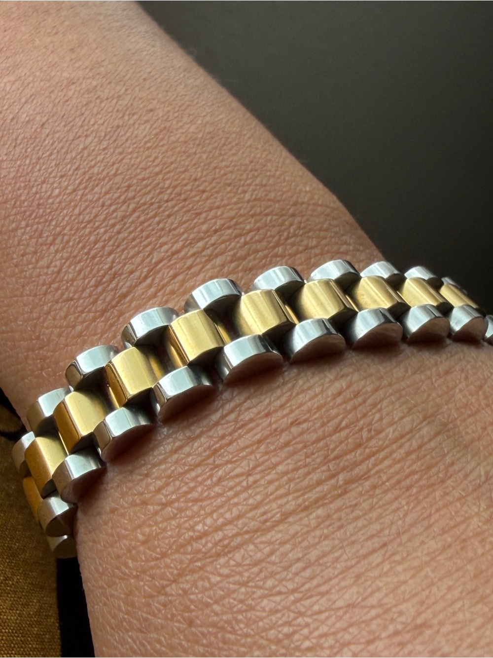 ELECTRIC PICKS | Bennett Metal 14K Gold & Sterling Silver Plated Linked Bracelet - Picture 13 of 14